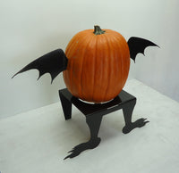 Pumpkin JackOLantern Metal Art Bat Wings - Knob Creek Metal Arts