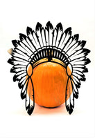 Pumpkin JackOLantern Indian Headdress Metal Art