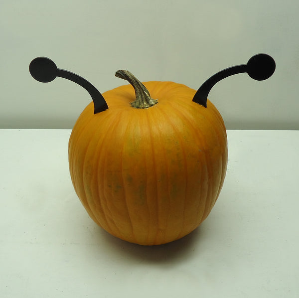 Pumpkin JackOLantern Alien Antennae Metal Art