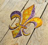 Custom Painted 12" Fleur De Lis Wall Art - Knob Creek Metal Arts