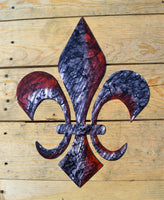 Custom Painted 18" Fleur De Lis Wall Art - Knob Creek Metal Arts