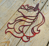 Custom Candy Painted Unicorn Wall Art - Knob Creek Metal Arts