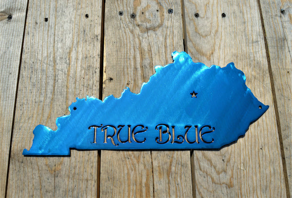 Custom Painted Kentucky True Blue Wall Art - Knob Creek Metal Arts
