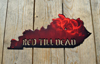 Custom Painted Kentucky Red Till Dead Wall Art - Knob Creek Metal Arts