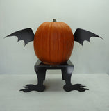 Pumpkin JackOLantern Metal Art Bat Wings - Knob Creek Metal Arts