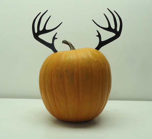 Pumpkin JackOLantern Deer Antlers Metal Art - Knob Creek Metal Arts