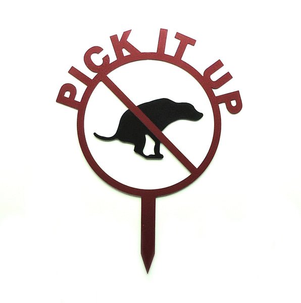 No Dog Poop- Pick It Up Yard Stake  - Knob Creek Metal Arts